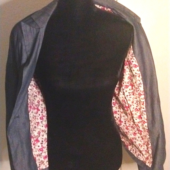 DENIM STYLE blazer JACKET SZ S lined - Picture 2 of 5